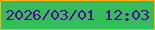 文字の大きさ：2、枠の色：feb019、背景の色：35bd5c、文字の色：58099c 無料ブログパーツのブログ時計