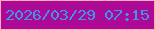 文字の大きさ：5、枠の色：feb0b1、背景の色：ab0996、文字の色：3e95ea 無料ブログパーツのブログ時計