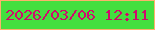 文字の大きさ：1、枠の色：feb16c、背景の色：45df3f、文字の色：d00b6c 無料ブログパーツのブログ時計