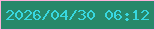 文字の大きさ：3、枠の色：feb1da、背景の色：27886a、文字の色：38d7df 無料ブログパーツのブログ時計