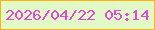 文字の大きさ：4、枠の色：feb30a、背景の色：e2fac7、文字の色：de4ad6 無料ブログパーツのブログ時計