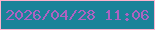 文字の大きさ：5、枠の色：feb3cd、背景の色：1a8399、文字の色：ad62c1 無料ブログパーツのブログ時計