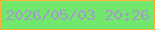 文字の大きさ：5、枠の色：feb43b、背景の色：72e76d、文字の色：a59ac8 無料ブログパーツのブログ時計