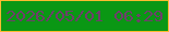 文字の大きさ：2、枠の色：feba30、背景の色：0a9714、文字の色：6f3e6b 無料ブログパーツのブログ時計