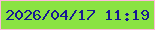 文字の大きさ：4、枠の色：febadd、背景の色：8ae343、文字の色：171893 無料ブログパーツのブログ時計