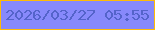文字の大きさ：4、枠の色：febb06、背景の色：8789fb、文字の色：5463ca 無料ブログパーツのブログ時計