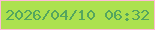 文字の大きさ：1、枠の色：febbd8、背景の色：ace14f、文字の色：54a65e 無料ブログパーツのブログ時計