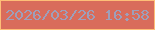 文字の大きさ：2、枠の色：febe77、背景の色：d96c5b、文字の色：9e9fba 無料ブログパーツのブログ時計