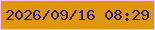 文字の大きさ：1、枠の色：febff6、背景の色：e09710、文字の色：271c95 無料ブログパーツのブログ時計