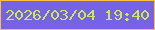 文字の大きさ：2、枠の色：fec040、背景の色：7662e3、文字の色：c9e95b 無料ブログパーツのブログ時計