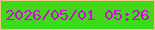 文字の大きさ：3、枠の色：fec097、背景の色：44d619、文字の色：c50ccc 無料ブログパーツのブログ時計