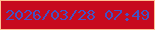 文字の大きさ：5、枠の色：fec194、背景の色：c70a1e、文字の色：4352c4 無料ブログパーツのブログ時計