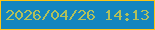 文字の大きさ：4、枠の色：fec515、背景の色：1485bf、文字の色：b1c05c 無料ブログパーツのブログ時計
