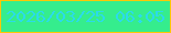文字の大きさ：4、枠の色：fec806、背景の色：35ed8d、文字の色：2bdbea 無料ブログパーツのブログ時計