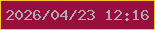 文字の大きさ：1、枠の色：fec92f、背景の色：980f3c、文字の色：abadb5 無料ブログパーツのブログ時計