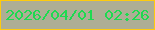 文字の大きさ：2、枠の色：fecb0e、背景の色：aeae95、文字の色：1eda50 無料ブログパーツのブログ時計