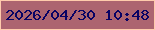 文字の大きさ：3、枠の色：fecbac、背景の色：ac6470、文字の色：080264 無料ブログパーツのブログ時計