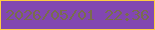 文字の大きさ：2、枠の色：fecd42、背景の色：8247b1、文字の色：796d4d 無料ブログパーツのブログ時計