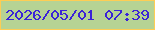 文字の大きさ：3、枠の色：fecd54、背景の色：b6d394、文字の色：3a23d7 無料ブログパーツのブログ時計