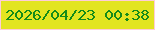 文字の大きさ：5、枠の色：fecdd8、背景の色：e2e521、文字の色：138b19 無料ブログパーツのブログ時計
