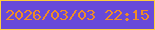 文字の大きさ：5、枠の色：fece3b、背景の色：6849d9、文字の色：ef8c26 無料ブログパーツのブログ時計