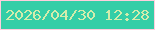 文字の大きさ：4、枠の色：fecedd、背景の色：34cea7、文字の色：d3ecac 無料ブログパーツのブログ時計