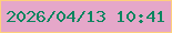 文字の大きさ：4、枠の色：fecf7c、背景の色：e5a7c9、文字の色：0a855f 無料ブログパーツのブログ時計