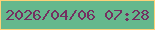 文字の大きさ：3、枠の色：fed278、背景の色：65b88d、文字の色：743061 無料ブログパーツのブログ時計