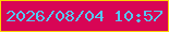 文字の大きさ：5、枠の色：fed302、背景の色：d80555、文字の色：53c7f3 無料ブログパーツのブログ時計