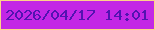 文字の大きさ：2、枠の色：fed389、背景の色：c327e5、文字の色：5213b1 無料ブログパーツのブログ時計