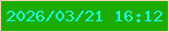 文字の大きさ：3、枠の色：fed4b9、背景の色：1dac06、文字の色：19fcdb 無料ブログパーツのブログ時計
