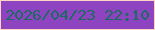 文字の大きさ：1、枠の色：fed4c5、背景の色：8e43c1、文字の色：1d6a63 無料ブログパーツのブログ時計