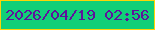 文字の大きさ：1、枠の色：fed505、背景の色：11cf78、文字の色：60119c 無料ブログパーツのブログ時計