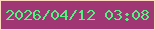 文字の大きさ：3、枠の色：fed8c0、背景の色：a03774、文字の色：51f380 無料ブログパーツのブログ時計