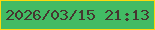 文字の大きさ：4、枠の色：fed90e、背景の色：42bb64、文字の色：463630 無料ブログパーツのブログ時計