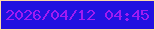 文字の大きさ：4、枠の色：fedba7、背景の色：2111e0、文字の色：9f1bf2 無料ブログパーツのブログ時計