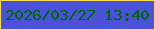 文字の大きさ：2、枠の色：fedc50、背景の色：4a52d9、文字の色：006402 無料ブログパーツのブログ時計