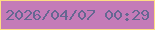文字の大きさ：5、枠の色：fedd84、背景の色：c47bb8、文字の色：666792 無料ブログパーツのブログ時計