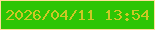 文字の大きさ：1、枠の色：fee098、背景の色：2dc504、文字の色：cbc825 無料ブログパーツのブログ時計