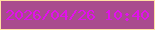 文字の大きさ：4、枠の色：fee0a4、背景の色：a94b8e、文字の色：e111ec 無料ブログパーツのブログ時計