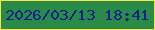 文字の大きさ：3、枠の色：fee144、背景の色：288c48、文字の色：161f8c 無料ブログパーツのブログ時計