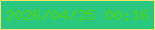 文字の大きさ：2、枠の色：fee170、背景の色：2ac780、文字の色：4bd419 無料ブログパーツのブログ時計
