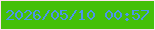文字の大きさ：2、枠の色：fee2ee、背景の色：44c008、文字の色：4b95ea 無料ブログパーツのブログ時計