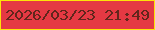 文字の大きさ：4、枠の色：fee309、背景の色：e53943、文字の色：61261c 無料ブログパーツのブログ時計
