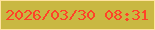 文字の大きさ：3、枠の色：fee3a1、背景の色：c9b842、文字の色：ff4228 無料ブログパーツのブログ時計