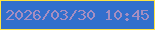 文字の大きさ：4、枠の色：fee442、背景の色：326fcc、文字の色：a58ec1 無料ブログパーツのブログ時計