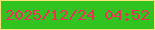 文字の大きさ：4、枠の色：fee47c、背景の色：31c31f、文字の色：ee3054 無料ブログパーツのブログ時計