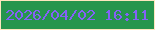 文字の大きさ：3、枠の色：fee6bf、背景の色：26954d、文字の色：8461f7 無料ブログパーツのブログ時計