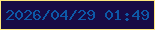 文字の大きさ：5、枠の色：fee77d、背景の色：180b45、文字の色：0d59a7 無料ブログパーツのブログ時計