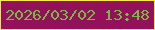 文字の大きさ：2、枠の色：fee850、背景の色：93105a、文字の色：7cb841 無料ブログパーツのブログ時計